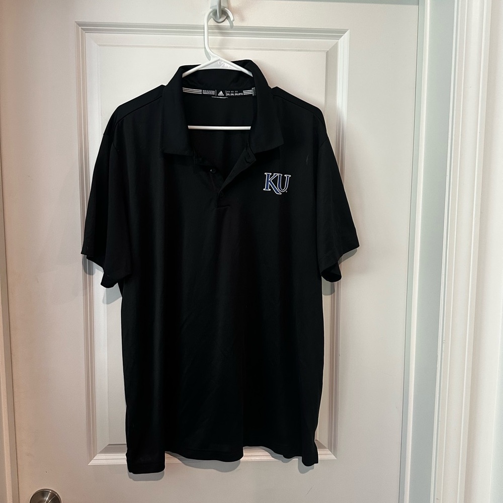 Adidas Black Kansas Jayhawks KU Polo Shirt
